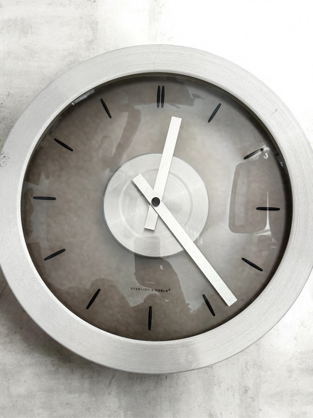 12” Sterling & Noble lSilver Modern Wall Clock